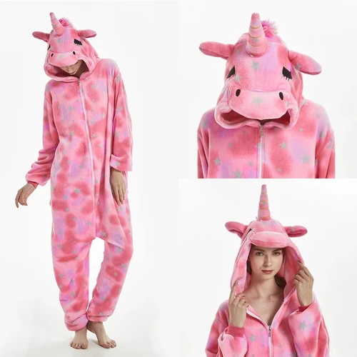 동물 Onesies 겨울 플란넬 가족 맞춤 잠옷, 어린이 및 성인용 유니콘 잠옷 잠옷, 남아/여아 홈웨어 점프 슈트 4
