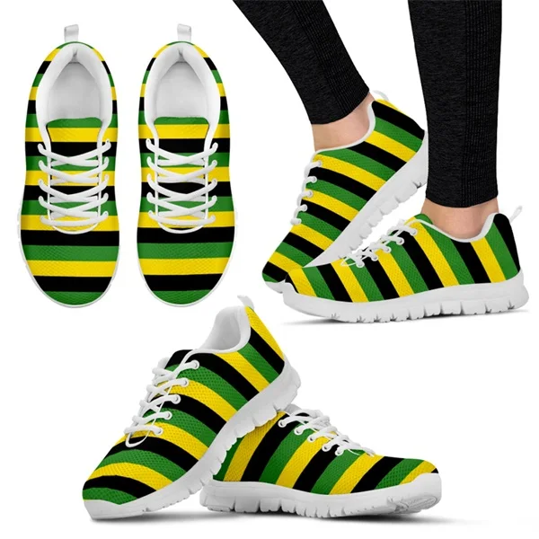 INSTANTARTS/мужские кроссовки с принтом флагов Ямайки; спортивные кроссовки из сетчатого материала; дышащая легкая мужская спортивная обувь - Цвет: HMF1538AQ