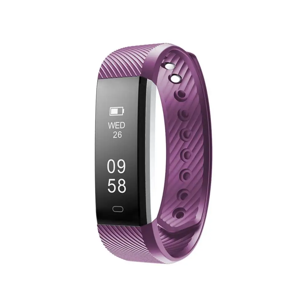 Purple Bluetooth Смарт наручные часы Счетчик шагов спортивный мониторинг сна будильник уведомления о звонках Водонепроницаемый Фитнес-трекер - Цвет: Purple