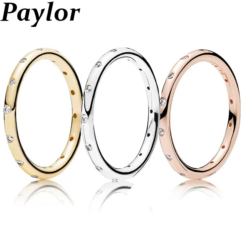 

Paylor New Trendy 3 Colors Cubic Zirconia CZ Eternity Stackable Ring Brand Finger Ring for Women Fashion Jewelry Size 6-10