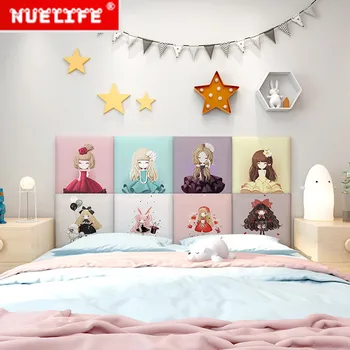 

kids room girl crash wall sticker soft bag background baby bedroom tatami headboard wall surrounding baby wall pad wall sticker