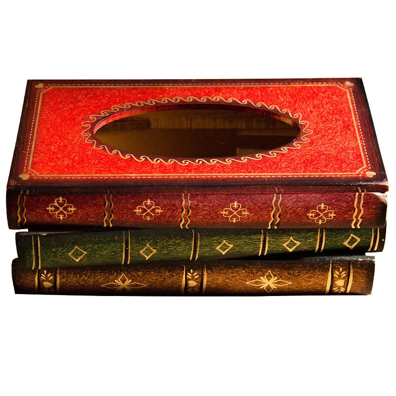 Ретро Европейская имитация книги бумажная коробка для полотенец ручная роспись