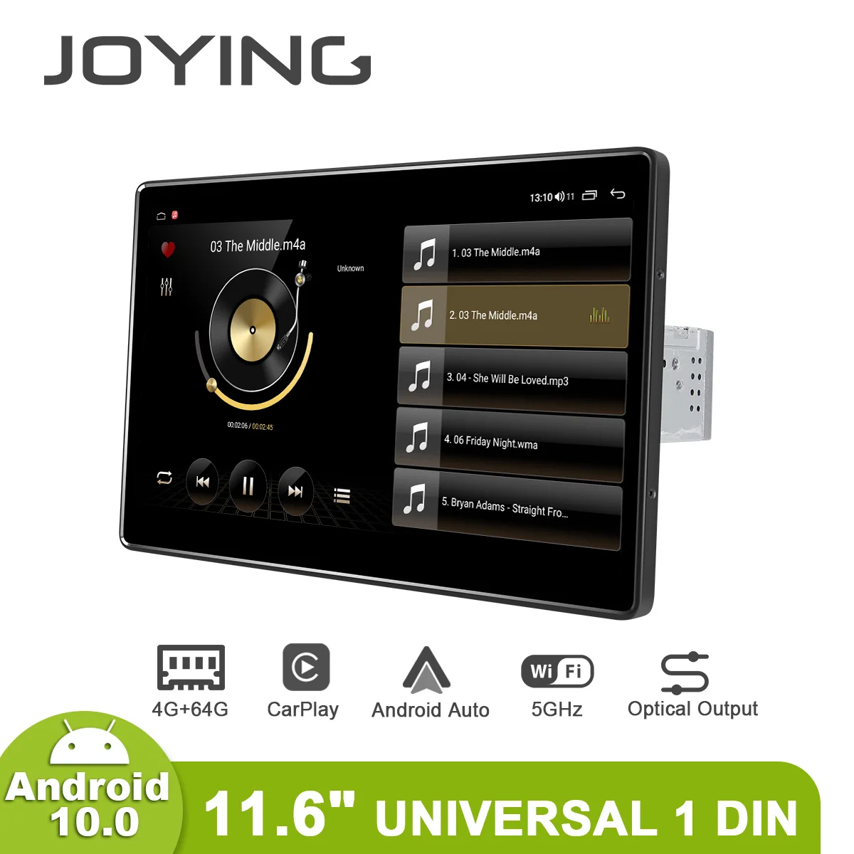 JOYING Double Din Android 10 Car Stereo with 11.6 Inch 1920 x 1080
