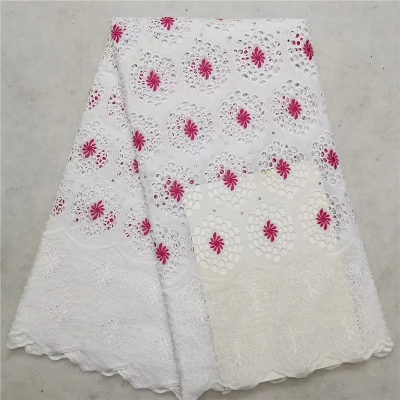 

5Y Swiss lace fabric 2019 Dubai heavy beaded embroidery African lace fabrics 100% cotton Swiss voile lace in Switzerland HL0829