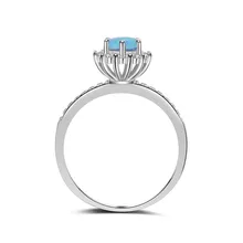 YJZ124 5 мм Опаловое кольцо для женщин из стерлингового серебра Подарок на годовщину для жены опал ювелирные изделия из белого золота роскошно...(China)