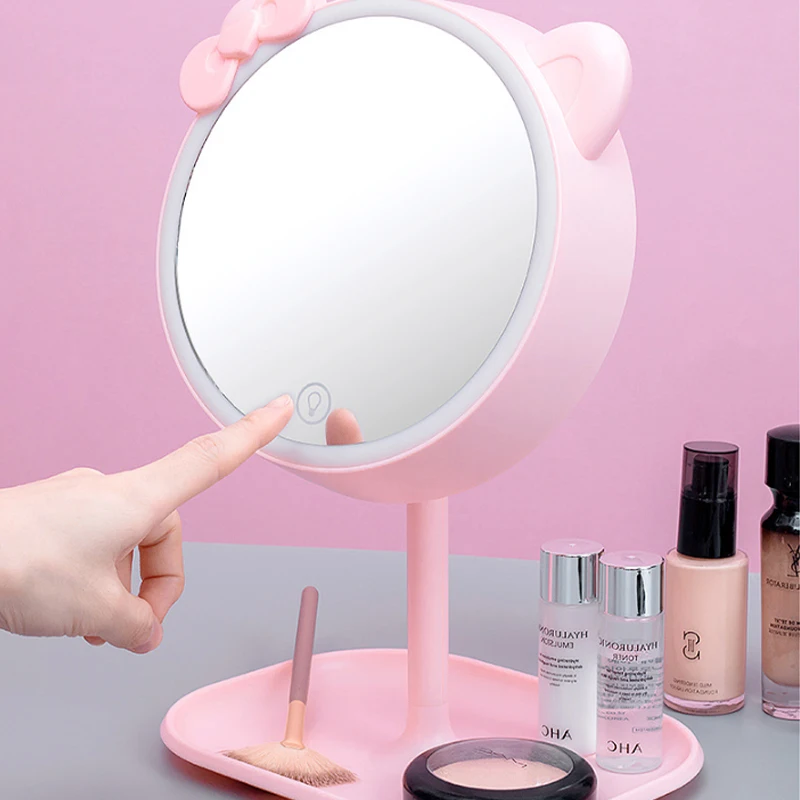 

LED Makeup Mirror Handheld USB Rechargeable Portable multifunctional Table Lamp Bright Adjustable USB for Women Men Makeup Tool