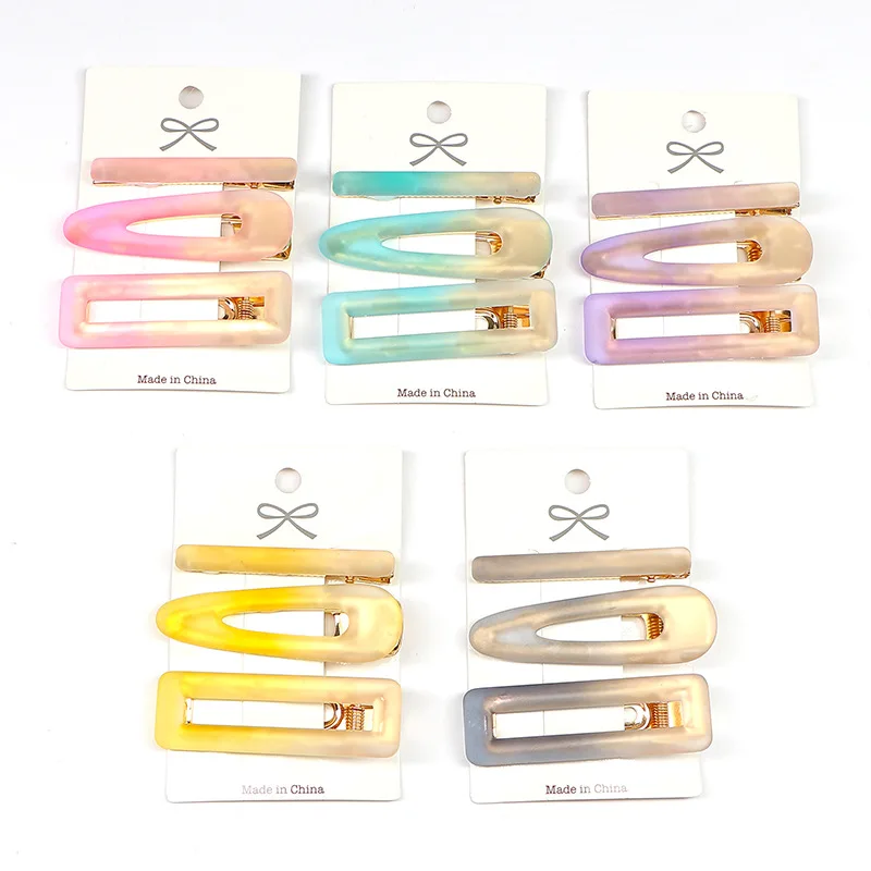 

3 pc set Rainbow Tie Dye Acrylic Hairpins Hair Clips For Women Hair Accessories
