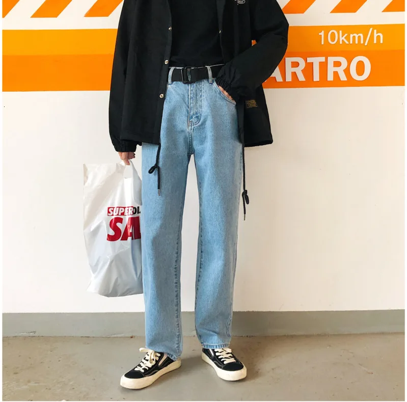 Men's Jeans Spring New Youth Popular Loose Straight Loose Denim Trousers Neutral Straight Feet Youth Casual Men's Clothing