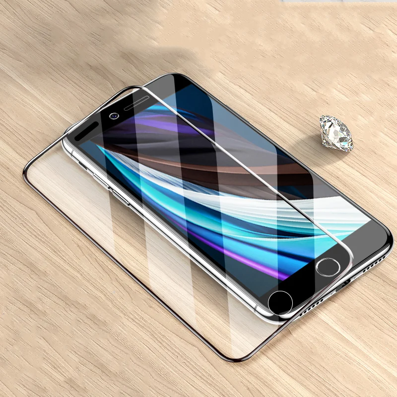 2 шт. закаленное стекло для iPhone SE 2020 полное покрытие защита экрана пленка SE2