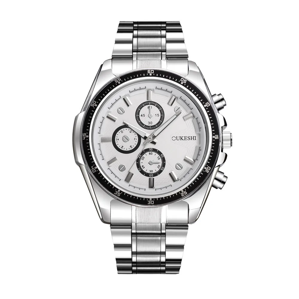 

2019 New Style Men Sports Watch Simple Large Dial Three Eye Quartz Steel Belt Watch Sports Series Watch