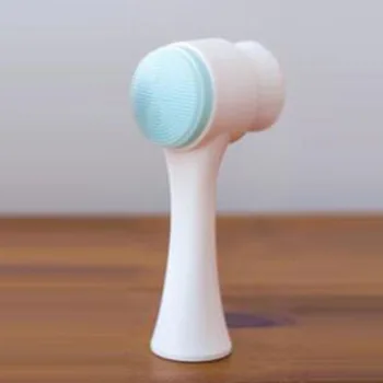 

High Quality 3D Wash Brush Face Deep Cleansing Soft Hair Stand Double Side Silicone Massage