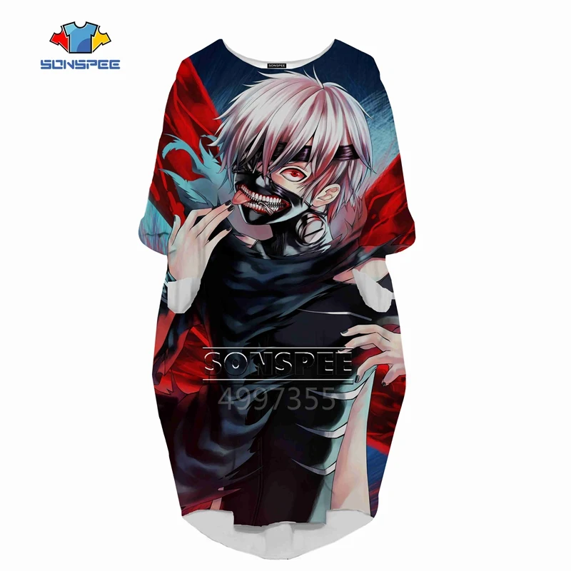 SONSPEE 3D печатных Kirishima Tōka Harajuku женское модное Повседневное платье в стиле хип-хоп высокого качества с длинным рукавом женская одежда для девочек L14