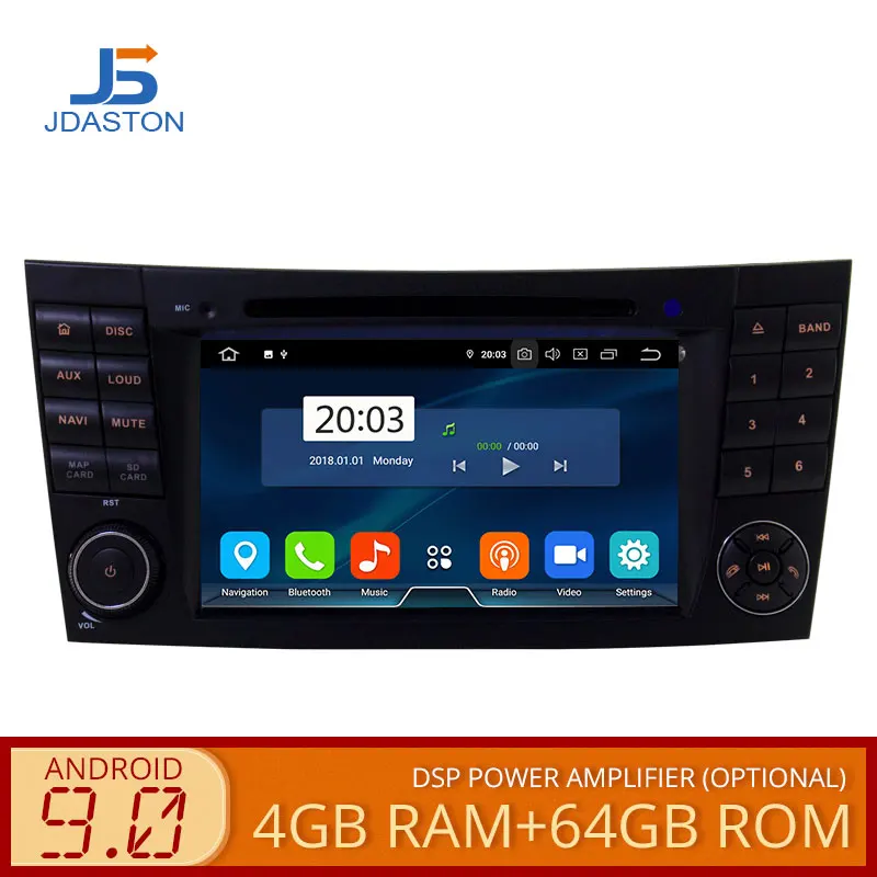 JDASTON 2 DIN 7 дюймов Android 9,0 автомобильный dvd-плеер для Mercedes Benz W211 CLK W209 CLS W219 Восьмиядерный 4G+ 64G радио gps навигация