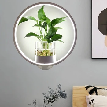

Creative Modern LED Hydroponic Plant Glass Wall Light Living Room Restaurant Stair Aisle Light Study Bedroom Bedside Lamp