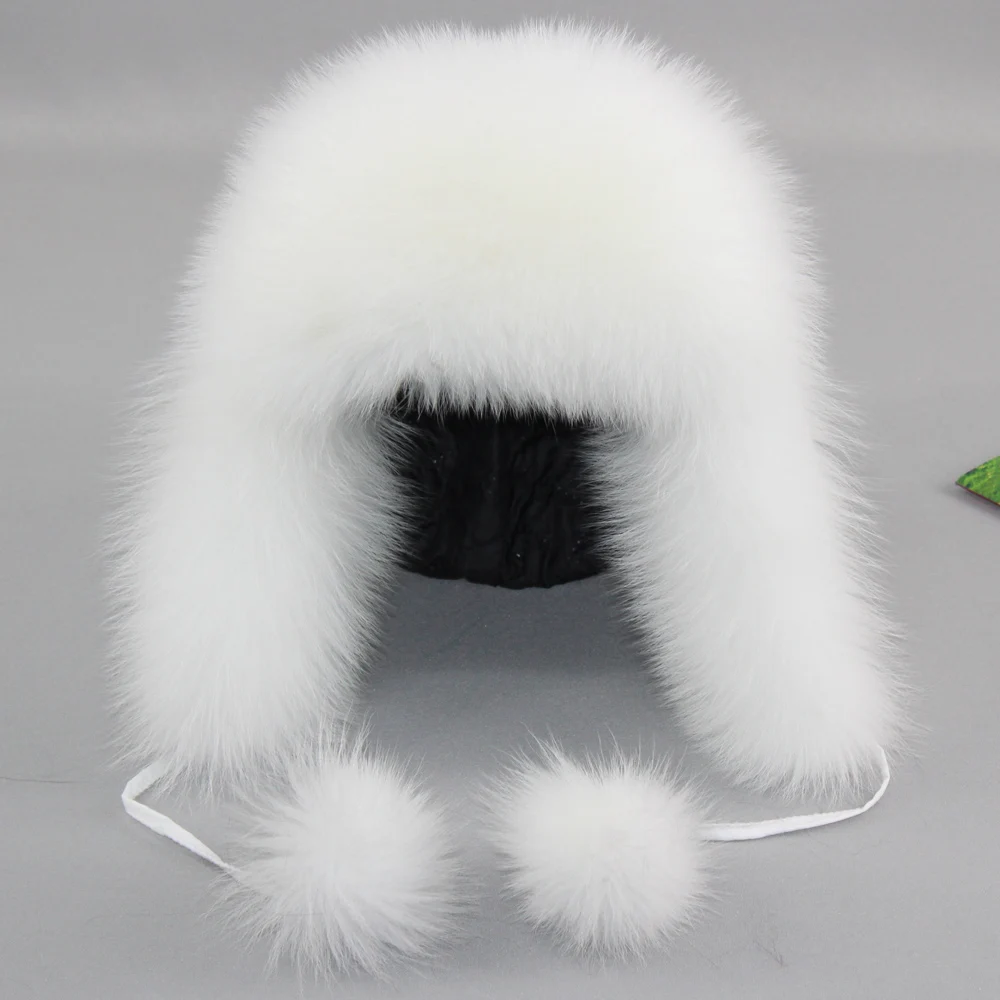 Hot Sale Women Warm Genuine Fur Hats Natural Fox Fur Caps Winter New Female Casual Beanies Retail and wholesale
