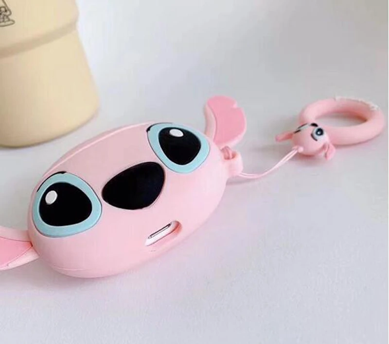 Мягкий силиконовый чехол-гарнитура Alien stitch для AirPods 1/2, чехол для зарядки наушников с крючком