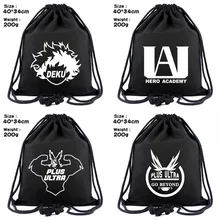 Холщовая Сумка на шнурке с аниме «Мой герой», Midoriya izku, женский рюкзак, косметичка, сумка на шнурках для мальчиков и девочек, пляжная сумка, сумка для обуви