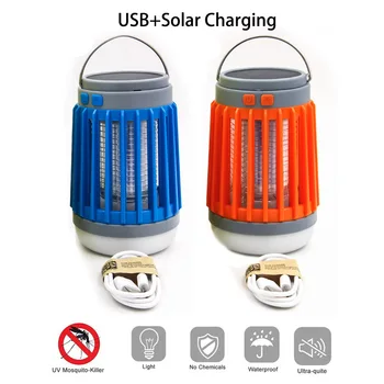 

Solar Mosquito Killer Lamp Outdoor Bug Zapper Trap Camping Lantern 2 in 1 USB Charging Tent UV Night Light Lantern Indoor