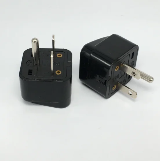Черный белый NEMA 6-15P 250v 15a медь Универсальный американский Заземленный 3 контактный, вилка переменного тока США Канада Япония дорожный адаптер
