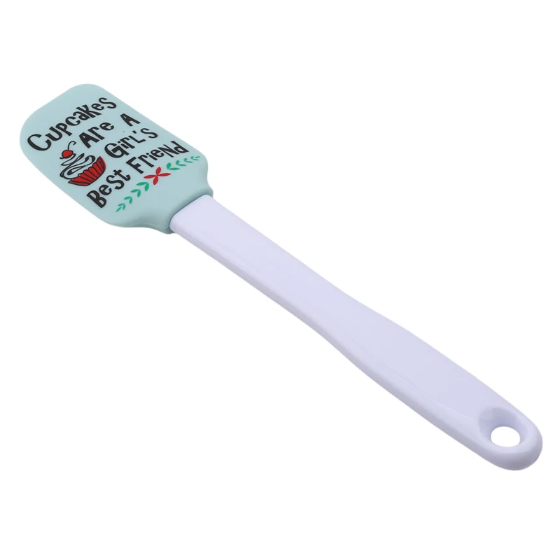 Silicone Spatula Set Food-grade Kitchen Spatulas With Pretty Printing Heat-resistant Cooking Spatula - Цвет: light blue