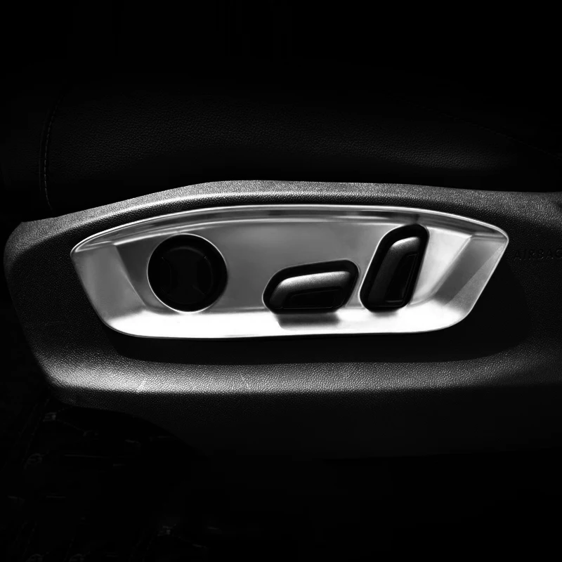 Для Tiguan второго поколения- Кнопка регулировки дверного сиденья переключатель декоративная рамка наклейки для внутреннего сиденья автомобиля регулировочные чехлы