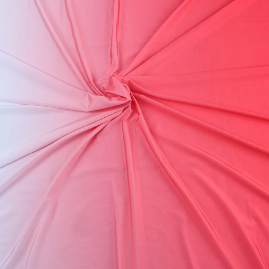 Трикотажная ткань из спандекса с градиентом для танцевального платья, эластичная ткань для латинских танцев, ткань из лайкры с эффектом омбре - Цвет: Red to White