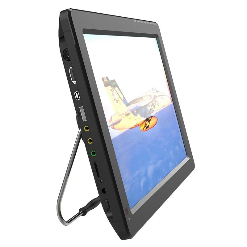 Портативный 12,1 дюймовый TFT светодиодный 1080P Dvbt2 цифровой аналоговый ТВ H.265 HDMI-IN автомобильный телевизор Поддержка USB TF кард-ридер с европейской вилкой
