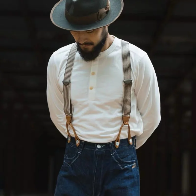 BRONSON Henley Shirt OLD TIME Mens 