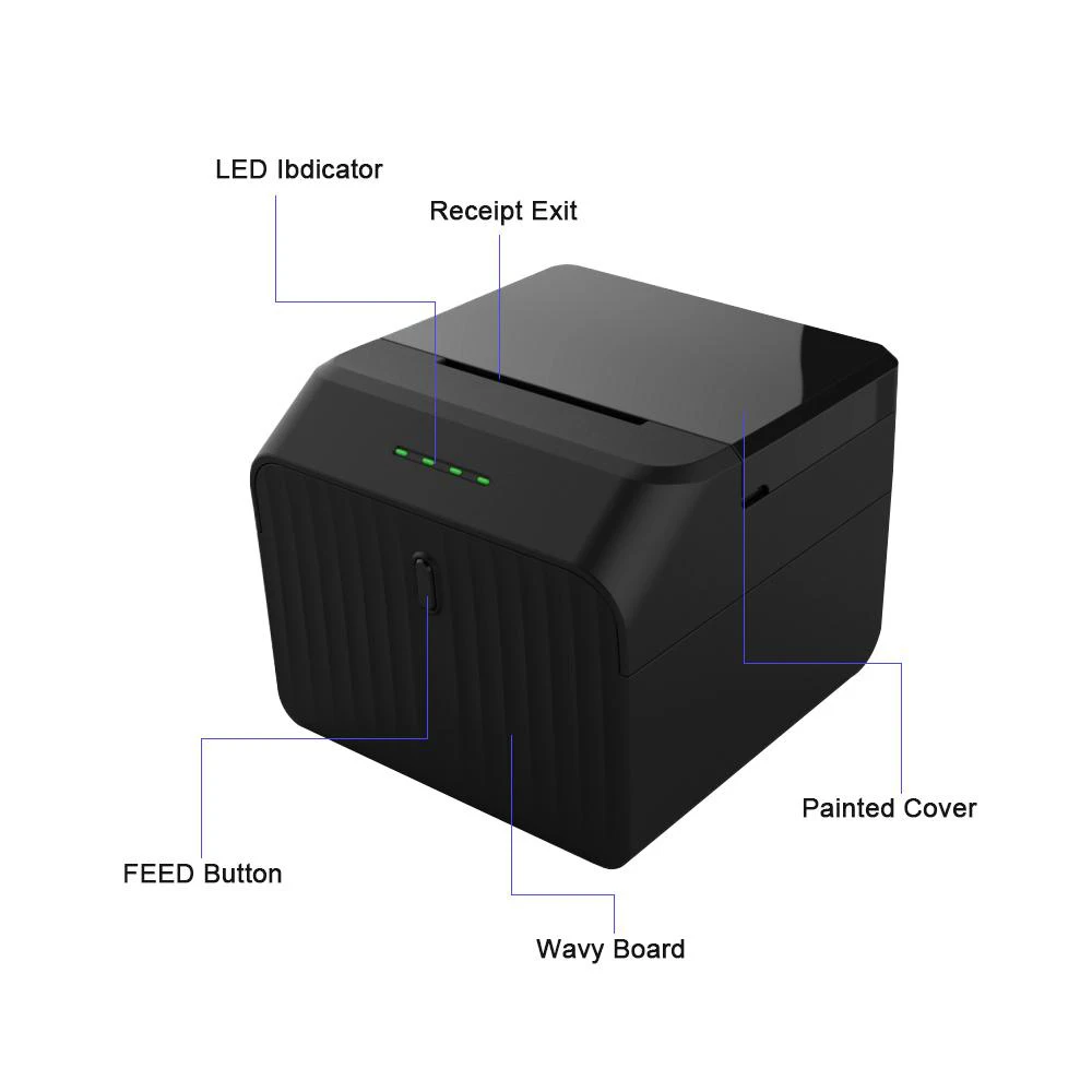 2-дюймовый bluetooth термографические принтеры Принтер этикеток, штрих-код наклейка 58 мм Принтер ios, android и windows USB wirelss