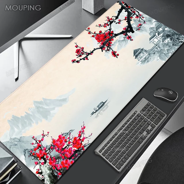 Sakura Mousepad Black Mausepad Pink Setup Gamer Accessories Office Carpet Japanese Art Mouse Pad Company Gaming Deskmat 90x40 Xl 3