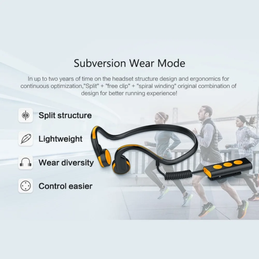 11 Neckband Bone Conduction Headphones Wireless Noise Reduction Bone Conduction Headsets Outdoor Sport Earphone With Mic