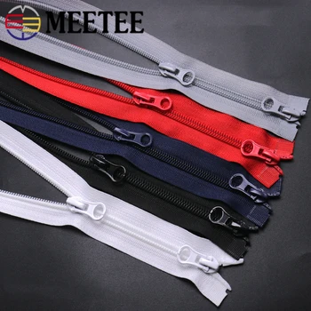 

2pcs Meetee 5# Nylon Zipper Double-slider Open-End Zips for Luggage Bags Jacket Coat Garment DIY Sewing Accessories