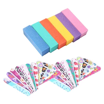 

1 Set Professional Nail Files Sanding Strips Double Side Printed Polishing Nail Trimming Sticks Manicure File (Mixed Color, 50pc