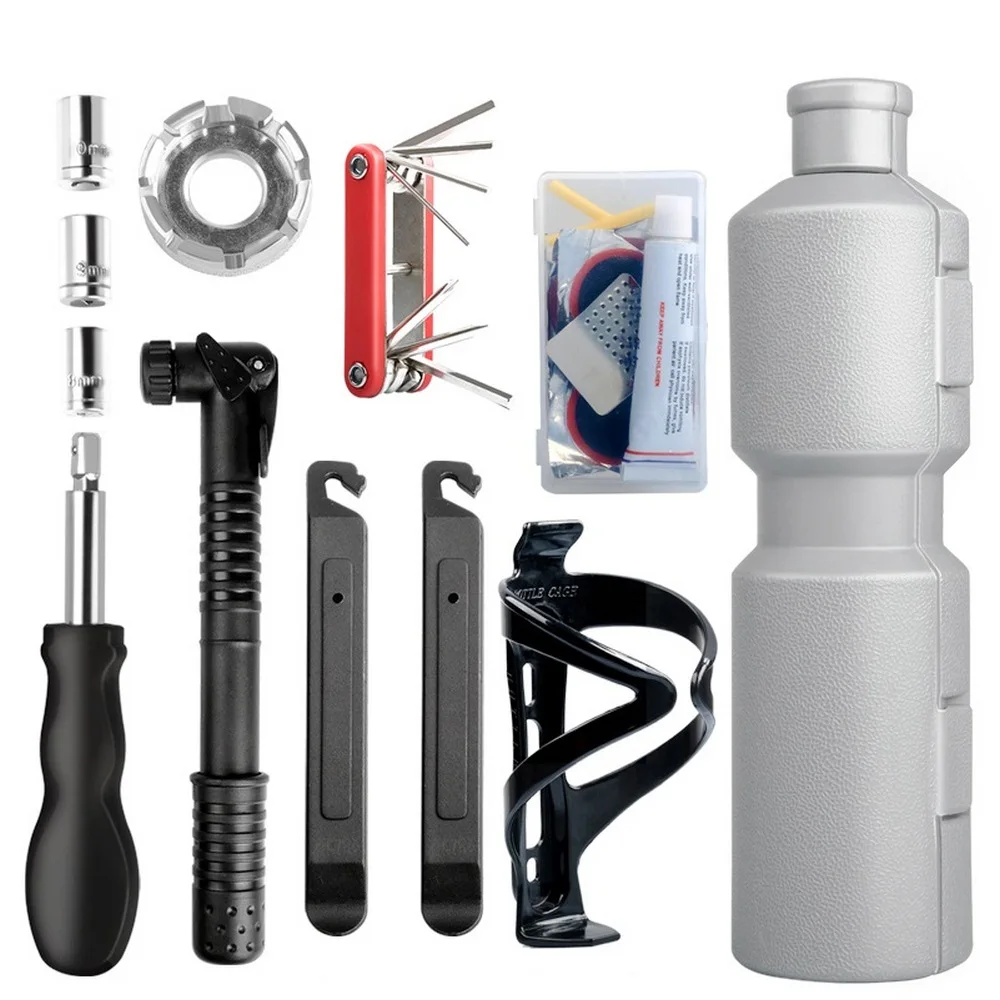 

Bicycle Repair Tools Kit Capsule Box Multi Folding Spoke Wrench MTB Bike Cycling Screwdriver Pump Tire Spanner Repair Tool Set