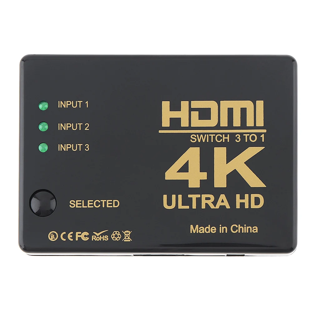 4K Ultra HD HDMI переключатель 3 в 1 коммутатор сплиттер коробка конвертер адаптер для Xiaomi/HDTV/Xbox/PS3/PS4