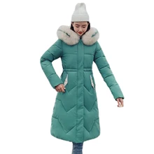 Длинная тонкая женская меховая зимняя куртка с хлопковой подкладкой, теплое плотное Женское пальто, длинные пальто, женская парка, куртки