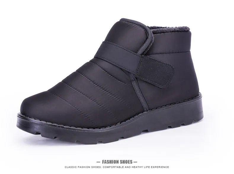 AKEXIYA/новые модные мужские ботинки; высококачественные водонепроницаемые Зимние ботильоны; Мужская обувь; теплая плюшевая зимняя мужская обувь на липучке с мехом