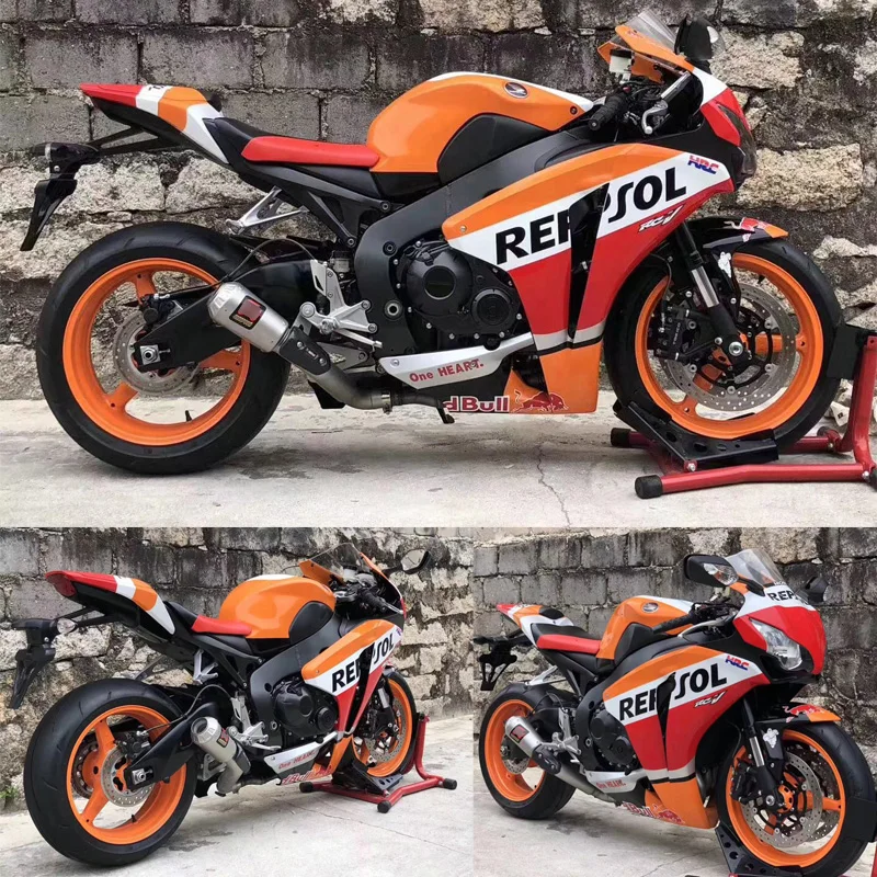 CBR1000RR мотоцикл среднего подключения труба глушителя Хвостовая труба сталь полная выхлопная система труба для Honda CBR1000RR 2008