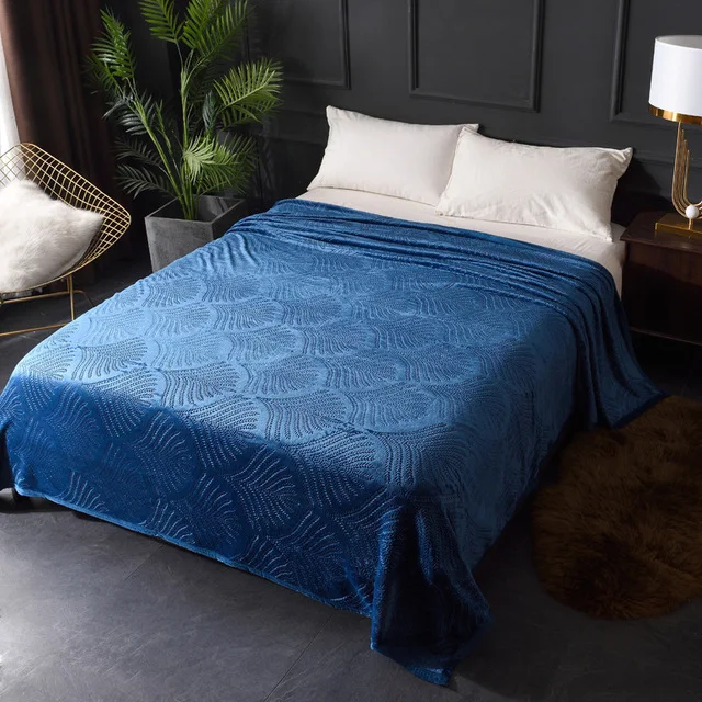 Мягкое теплое одеяло из кораллового флиса, зимнее покрывало, покрывало для дивана, 220Gsm, 6 размеров, светильник, тонкое фланелевое одеяло для механической стирки, s - Цвет: Blue