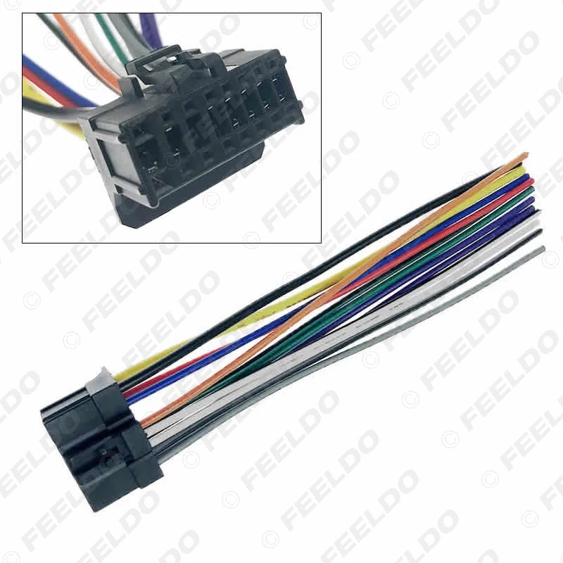 Feeldo 1 PC Mobil ISO 16Pin Harness Radio Wire Adapter untuk Pioneer  AVH-100 AVH200BT CD Radop Kabel Konektor Kabel Listrik
