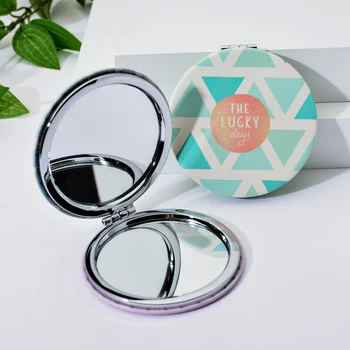 

Mini Geometric Pocket Makeup Mirror Girls Cosmetic Compact Portable Beauty Tool Double-Sided Folding Simple Mirror For Women