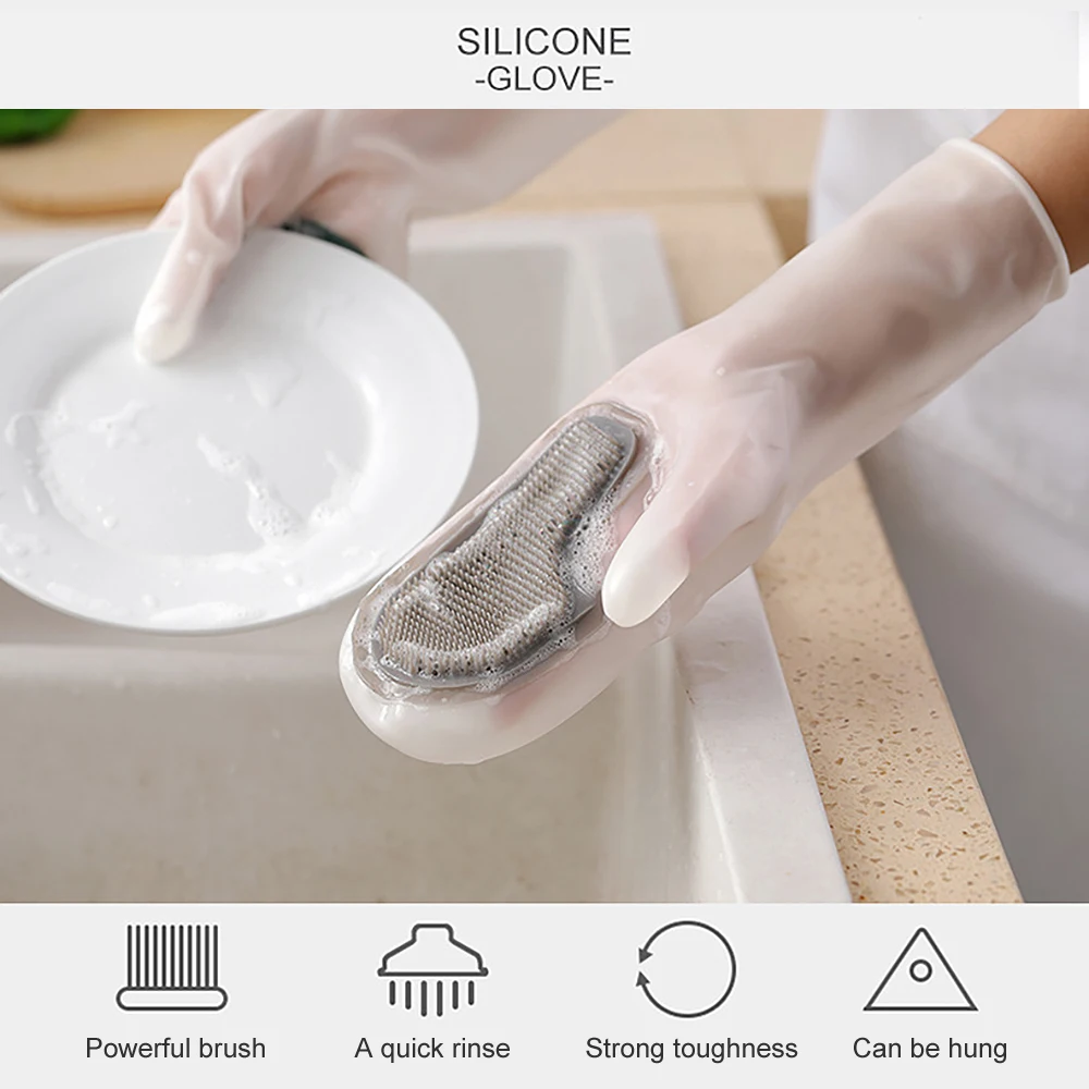 1 пара мульти перчатки для мытья посуды кухонные силиконовые перчатки для чистки Волшебные силиконовые перчатки для мытья посуды щетка для домашнего хозяйства перчатки