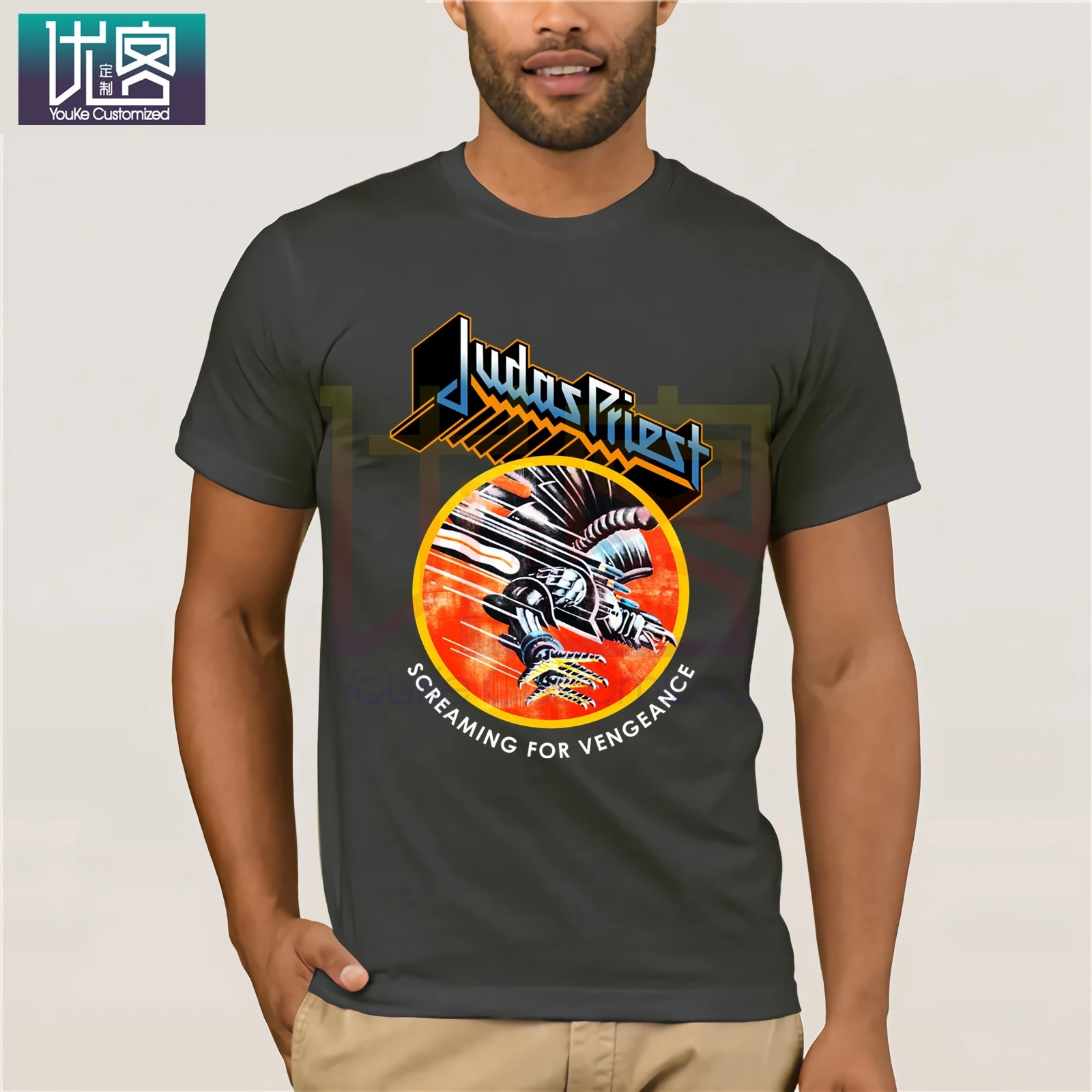 Judas Футболка &quotJudas Priest&quot Кричащие для тяжелый металл черный S до 3XL печатная