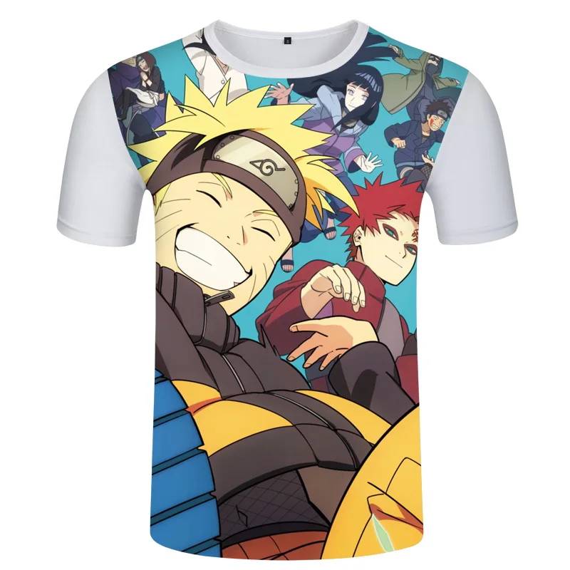 men women Summer Street Hipster 3D T shirt Fashion Cartoon tshirts Classic Anime Naruto t shirts Uzumaki Naruto tees shirts - Цвет: 2