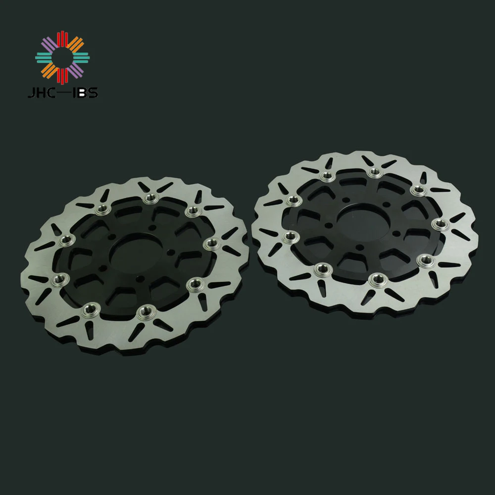 Motorcycle Black Front Wavy Floating Brake Disc Rotor For SUZUKI GSX600F 04-06 GSF650 05-06 SV650 03-09 GSX750F 600 650 F 600F