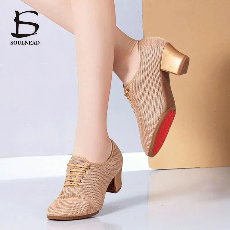 Mesh Vrouwen Dansschoenen Jazz Latin Schoenen Zachte Volwassen Ballroom