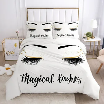 

3D Lash Design Custom Duvet Cover Sets Bedding Sets Bedding Bag Pillow Shams 180*220 200*225 228*228 260*230 White Home Texitle