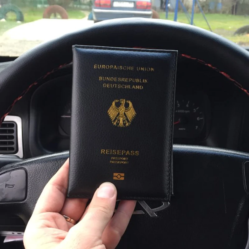 Deutschland Passport Abdeckung Frauen Reise Brieftasche Pass Halter Pu Leder Fall für Pässe Reisepass Deutschland protector