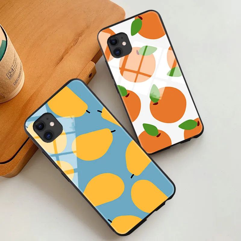 Чехол из закаленного стекла с фруктами для iPhone 5 5s SE 6 6s 7 8 Plus 11 Pro X XR XS Max |