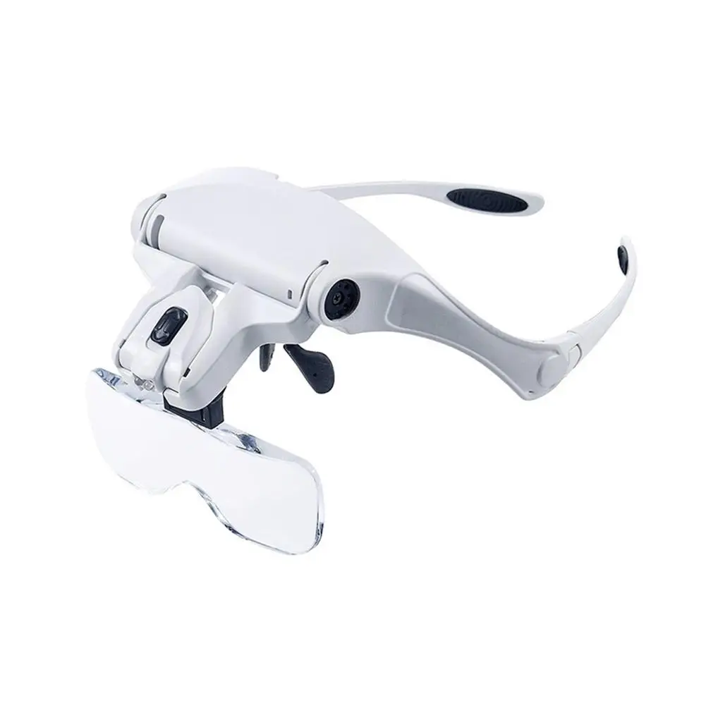 Multi-lens Replacement Head-mounted Magnifying Glass Watch Maintenance Glasses-type Lamp Reading1.0/1.5/2.0/2.5/3.5Times